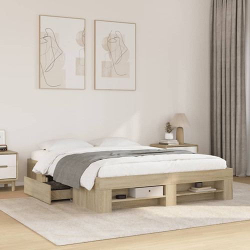 Storage bed frame - storage, oak