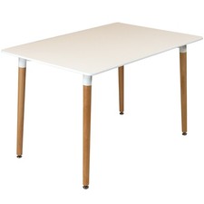 White Dining Table Wooden Legs