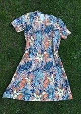Vintage 70s pastel floral shirtwaister  dress size 14 16 