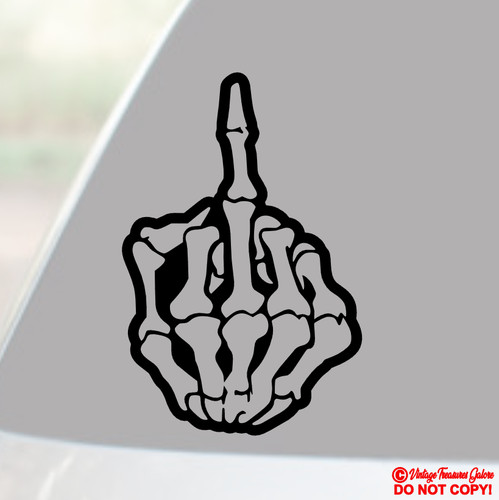 Skull middle finger flip - middle,