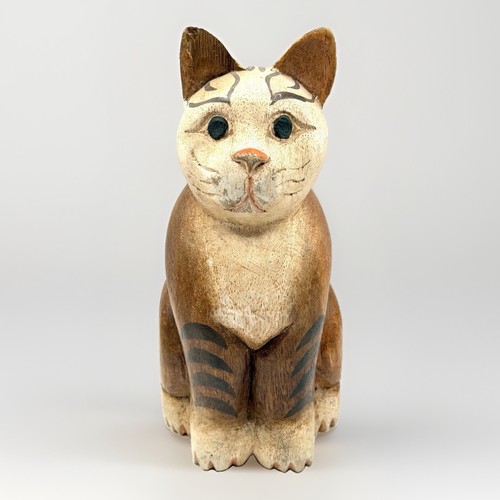 Hand carved wooden cat - hand,