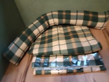 Green Yellow And Cream Tartan Oil Cloth Tablecloth Material And Draft Excluder