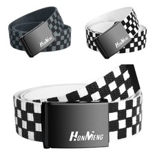 Mens Canvas Belt Buckle Jeans