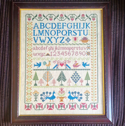 Framed finished cross stitch - finished,