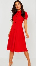 Boohoo High Neck Button Detail