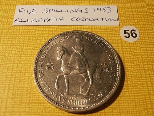 1953 five shilling - 1953,