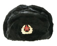 Russian Fur Hat Army Military Style Winter Outdoor Fishing Hunting Cossack Badge
