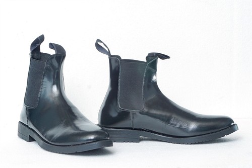 Black leather jodhpur boots - black,
