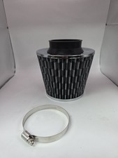 Universal Car Air Filter Induction Kit  Cone Air Filter Chrome Finish 76MM