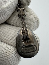 VINTAGE STERLING SILVER GUITAR Pendant BANJO UKULELE MUSICAL INSTRUMENT