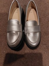 Girls Silver M&S Shoes Size 2