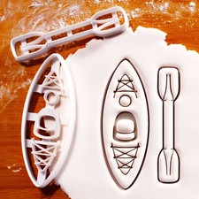 Kayak & Paddle Cookie Cutter - Kayaker whitewater kayaking canoe outdoor water