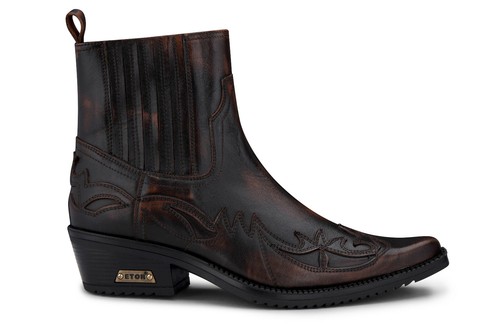 Mens leather cowboy ankle - leather,