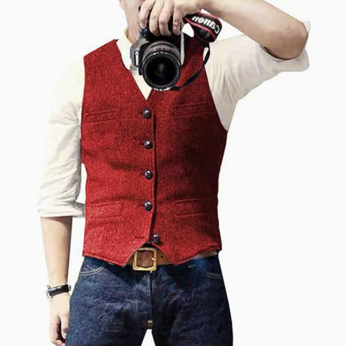 New mens vest herringbone - mens,