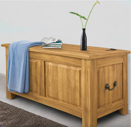 Large wooden trunk rustic - large,