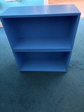 2 x Handmade Wooden CD /dvd Storage in blue colour 