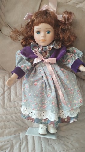 Porcelain doll with stand - doll,
