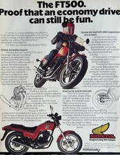 HONDA FT500 - ORIGINAL 1982 COLOUR ADVERT 27cm x 21cm