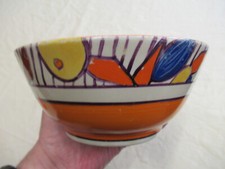 Clarice Cliff Frantasque Wilkinson Pottery Art Deco Bowl Hand Painted 6 1/2 inch