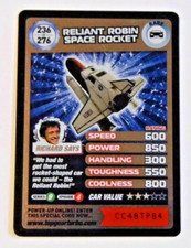 TOP GEAR TURBO CHALLENGE RELIANT ROBIN SPACE ROCKET #236 RARE FOIL CARD