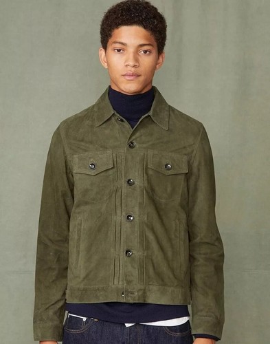 Men olive green - green, goat