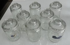 8 Vintage Small Glass Jars