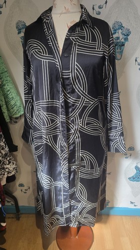 Pretty black white satin - black,