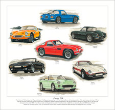 Fine Art Print depicting CLASSIC TVR Cars Vixen Grantura Griffith Chimaera 2500M