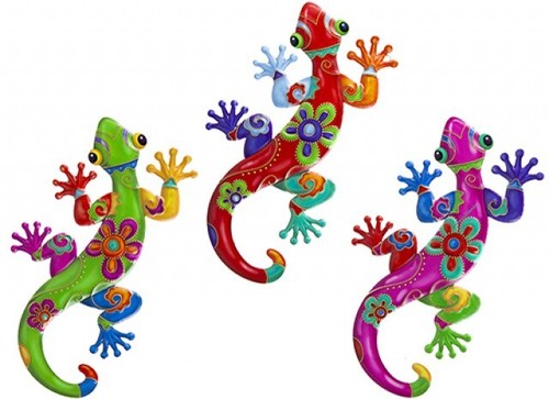 Colourful gecko metal - colourful,