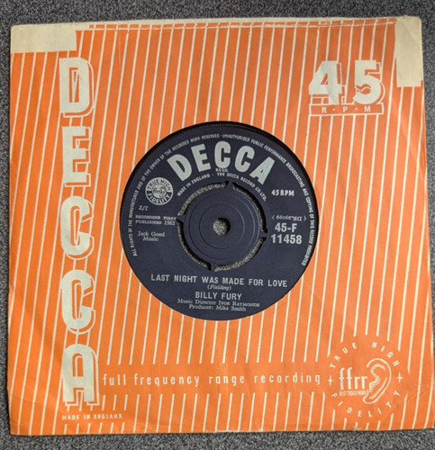 Billy fury last night - billy,