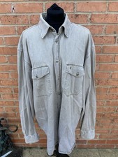 Cerruti 1881 Brothers Vintage Mens Denim Shirt Button Down Brown Size XL