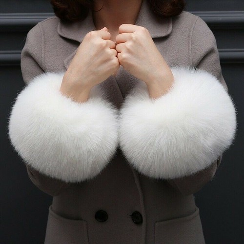 Pair faux fox fur - pair, cuffs