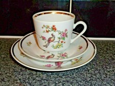 Kahla Germany BIRD OF PARADISE Coffee Cup Trio