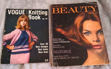 VOGUE MAGAZINES x 2 Knitting BEAUTY Jean Shrimpton Covers ARBUS Vintage 1960s