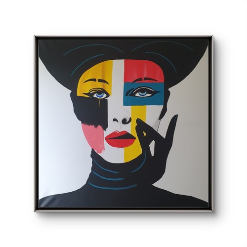 Golden tear portrait 40x40 - tear,