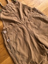 Vintage 1940s British Bib Overalls 30w Brown Cotton Twill Clares Wear Dungarees