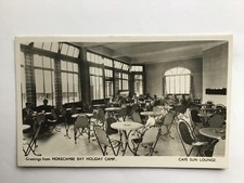 RP Postcard-HEYSHAM/MORECAMBE BAY/HEYSHAM TOWER HOLIDAY CAMP,CAFE,SUN LOUNGE1954