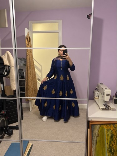 Indian women blue gold - blue, &