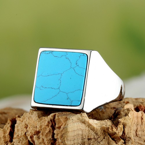 Men women stone square signet - stone,