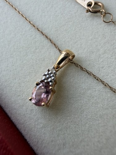 9ct gold pink sapphire - gold,
