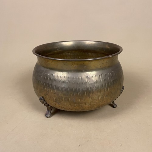 Brass round planter pot - brass,