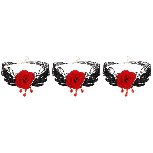 Floral rose choker necklace - floral,