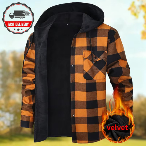 Mens hooded lumberjack plaid - hooded,