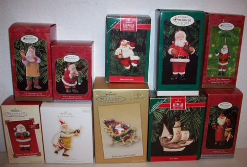 Hallmark santa ornaments coca - santa,