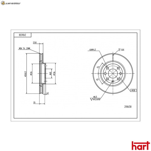 Brake disc 218 658 - brake, for