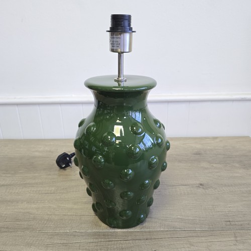 Lamp base green ceramic bobble - base,