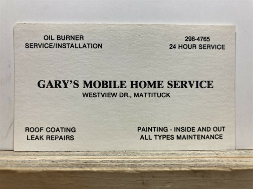 Vintage business card gary - business, gary's