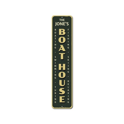 Boat house vertical sign - house,