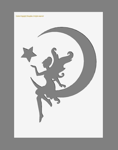 Mylar stencil moon fairy - mylar, 'moon