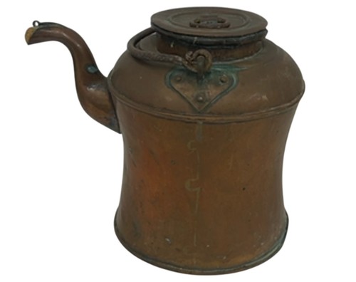 Vintage copper teapot with - teapot,
